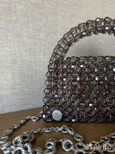 Сумка из бусин хрустальных/акриловых/жемчужных