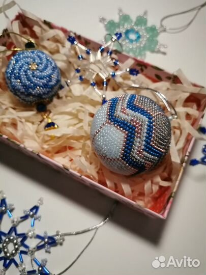 Новогодний ёлочный шарик ручной работы