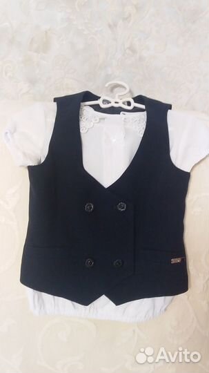 Жилет школьный синий 122-128р