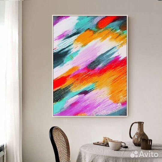 Яркая картина маслом абстракция