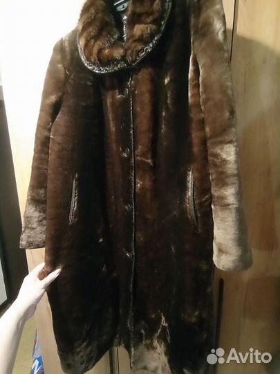 Шуба мутоновая с норкой