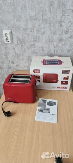 Тостер Bosch CompactClass TAT3A014, красный