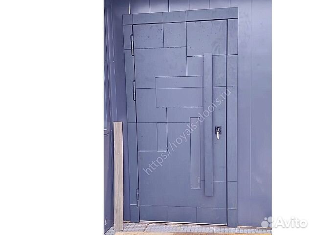 Дизайнерская уличная дверь 3D панель, ручка штанга