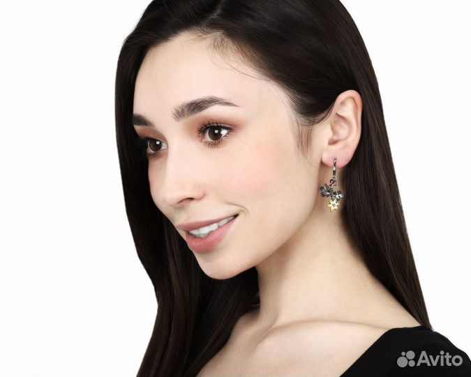 Золотые серьги с сапфирами 0.08ct Roberto Bravo