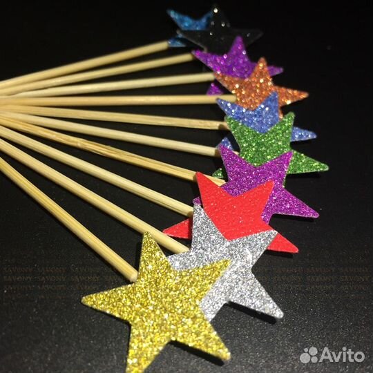 Топперы для капкейков сияющие 10шт