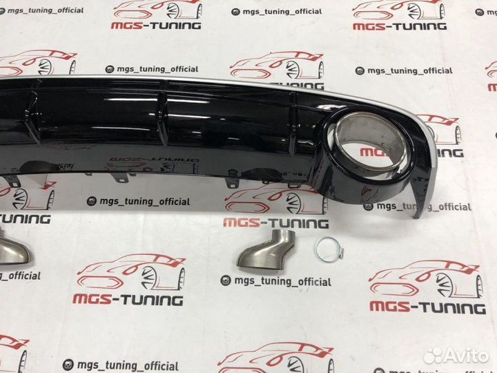 Диффузор на Audi A6 в стиле RS6 c насадками 14-18г