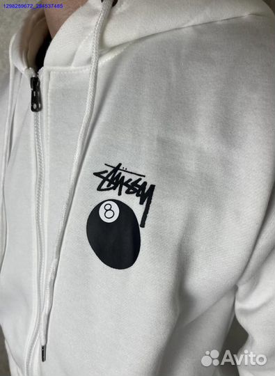 Зип худи Stussy белое (Арт.14872)