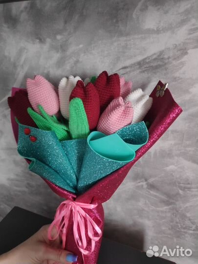 Вязанные цветы