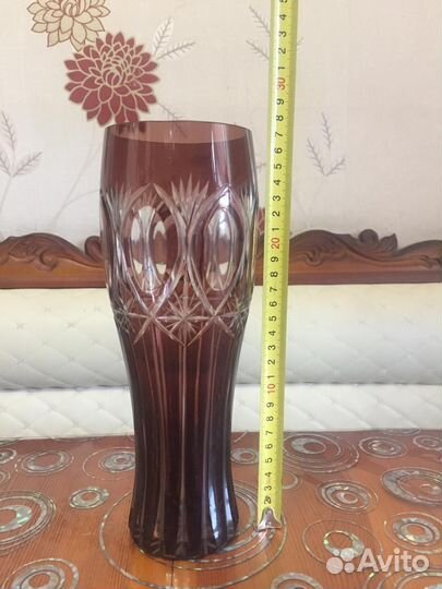 Ваза цветной хрусталь СССР 28 см