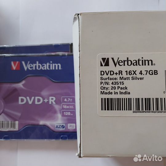 Диски Verbatim DVD+R 4,7Gb 16x slim box (43515)