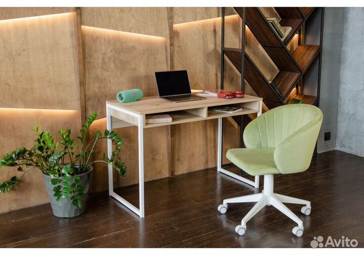 Стол Леон Лофт 110см Дуб Делано Светлый