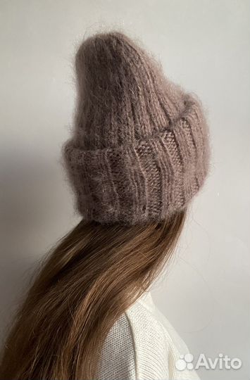 Пушистая шапка такори из мохера