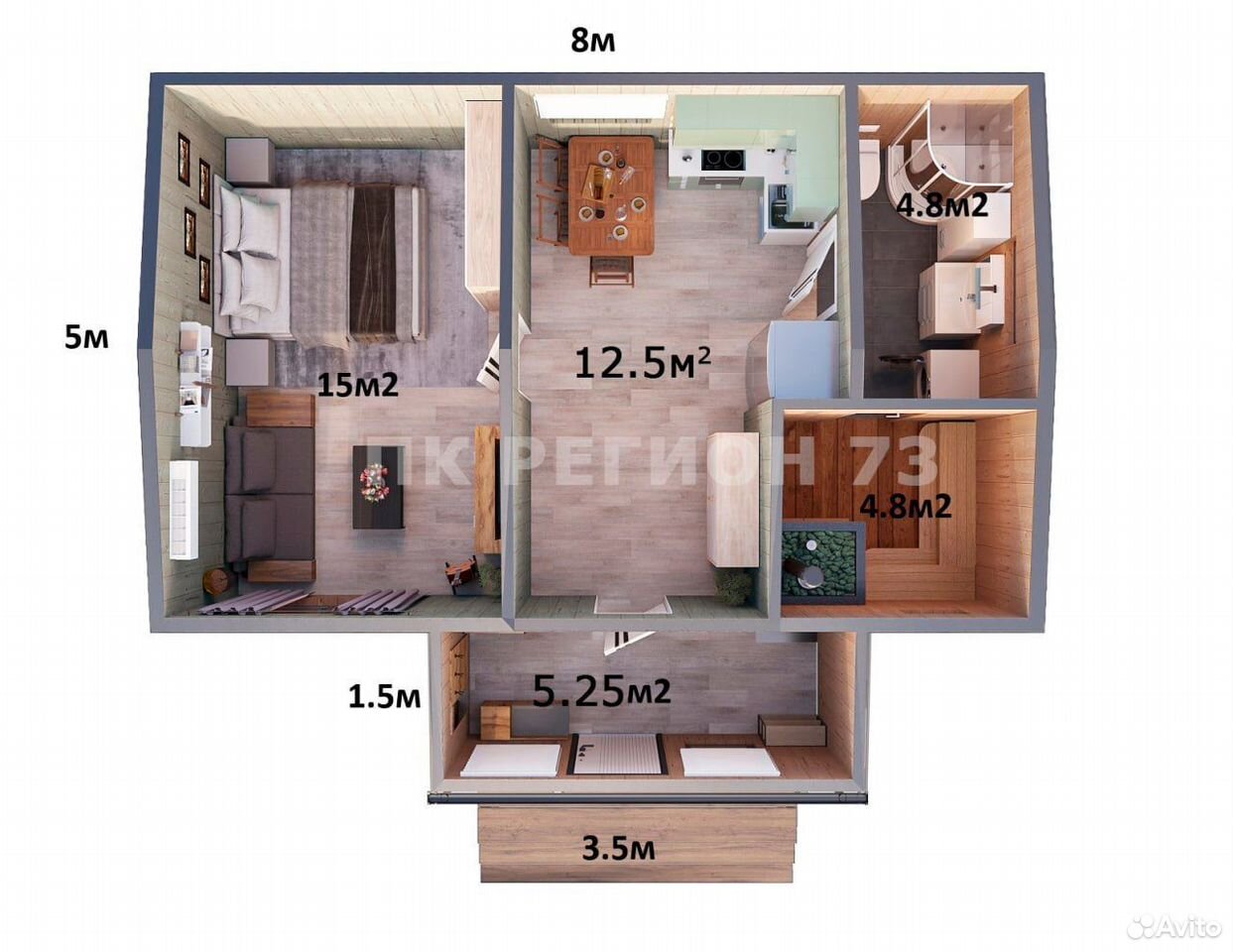 Модульный дом с баней - Вид 2