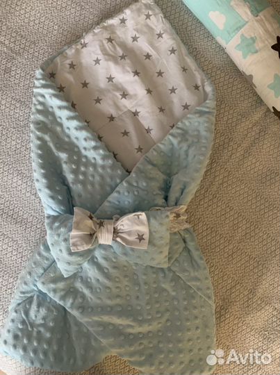 Набор бортиков и одеяльце конверт на выписку