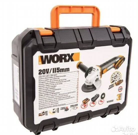 Аккумуляторная угловая шлифмашина Worx кейс WX800