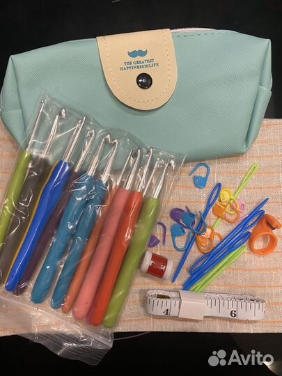 Крючки для вязания, набор в чехле с аксессуарами