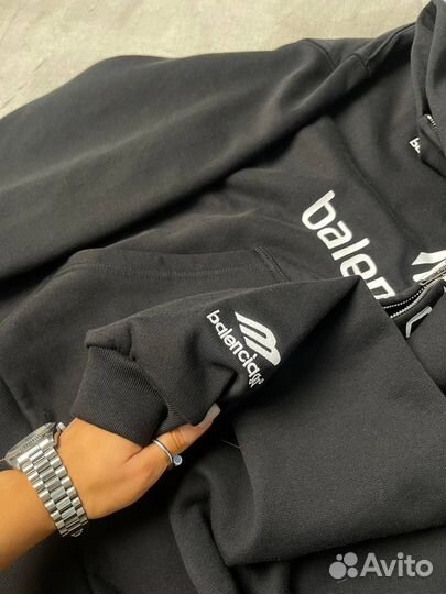 Худи зип Balenciaga Paris 10 оверсайз