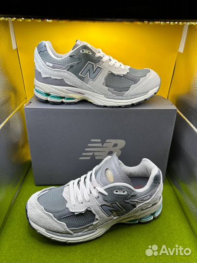 Кроссовки new balance 2002r серые LUX