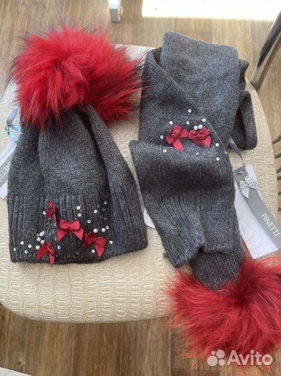 Комплект шапка, шарф новый