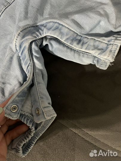 Джинсовый комбинезон летний детский 9-12 мес