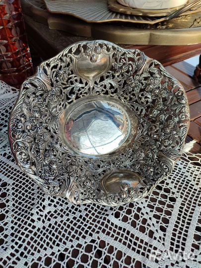 Фруктов конфетница сухарница прсеребренная