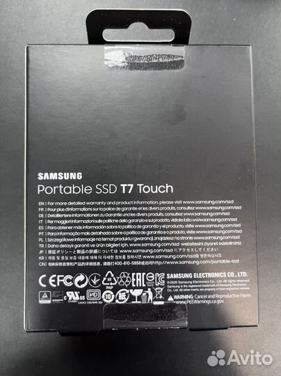 Портативный SSD Samsung T7 Touch USB 3.2 2TB новый