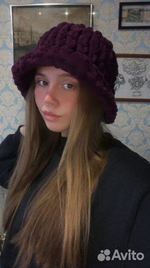 Плюшевая панама из Ализе Пуффи (Alize Puffy)