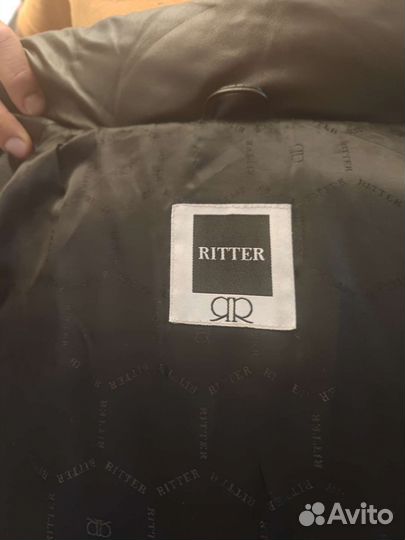 Мужской кожаный пуховик Зима