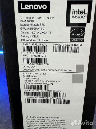 Lenovo Yoga 7 i5 1355 16GB 512SSD 16