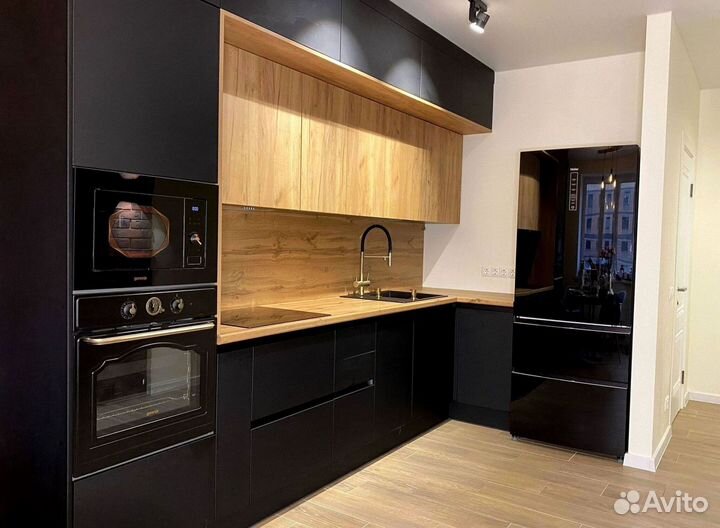 Прямая кухня с мдф фасадами