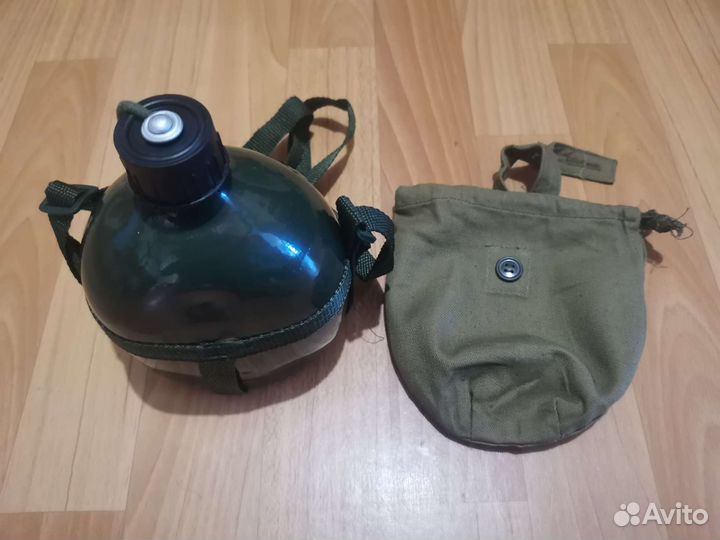 Фляга Фляжка походная 1 литр, хаки, темно-зеленый