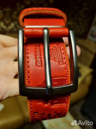 Мужской кожаный ремень ручной работы