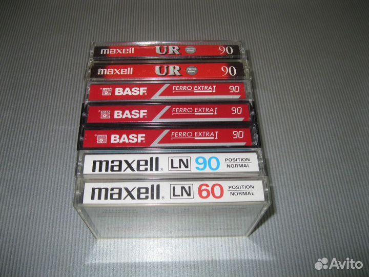 Аудиокассеты basf, maxell - 7 шт