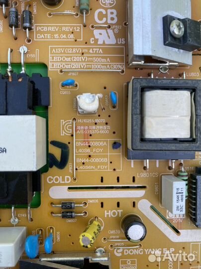 BN44-00806A L40S6 FDY rev1.2 ue40ku6300