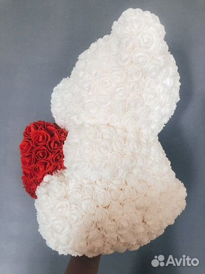 Мишка из роз 60 см уникальная форма