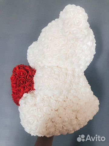 Мишка из роз 60 см уникальная форма