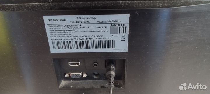 Монитор самсунг ls24e390hlo