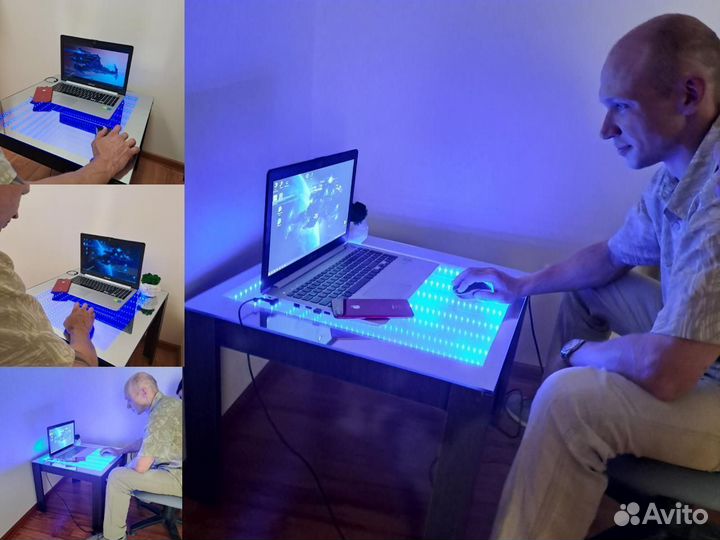 Журнальный столик с подсветкой для ноутбука лофт