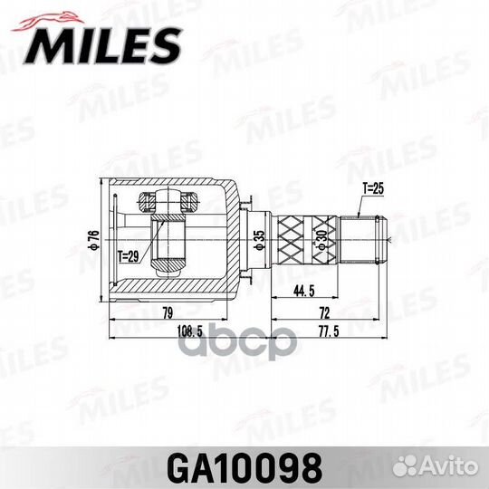 ШРУС внутренний Subaru Impreza G12 07 GA10098 G