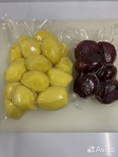 Очищенные овощи в вакуумной упаковке