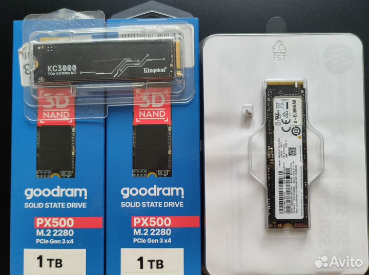 NVMe m2 SSD 512-1 TB (новые)