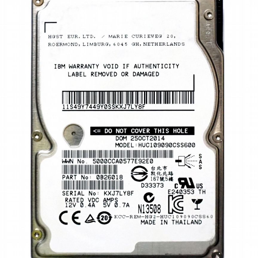 [49Y7449] Жесткий Диск Ibm 0b26018 Sas 900gb