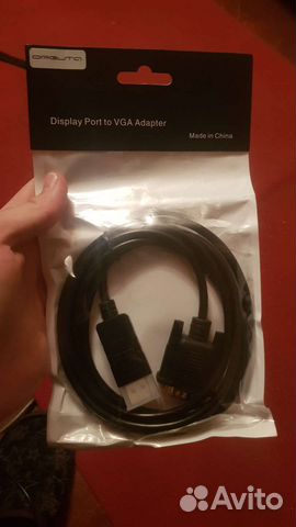 Переходник кабель для монитора тв VGA DP