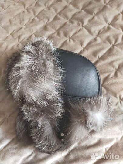 Шапка ушанка чернобурка