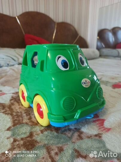 Игрушка автобус-логика, детский деревянный гараж