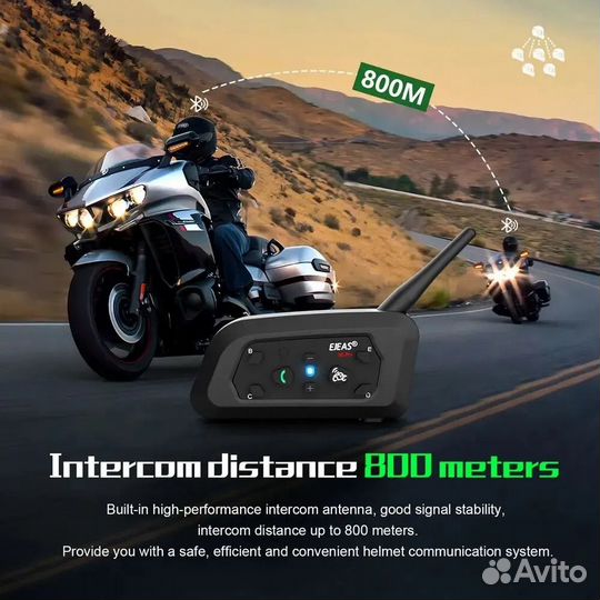 Мотогарнитура для шлема, комплект 2шт