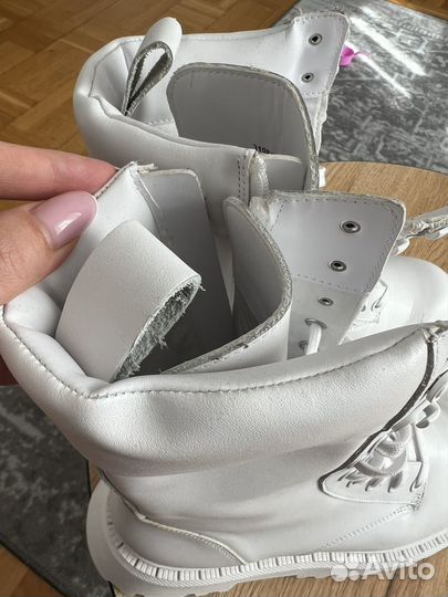 Кожаные ботинки берцы zara