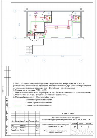Проектирование пожарной сигнализации, слаботочка
