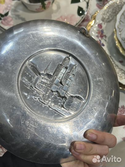 Настенные декоративные тарелки, Олово.Винтаж