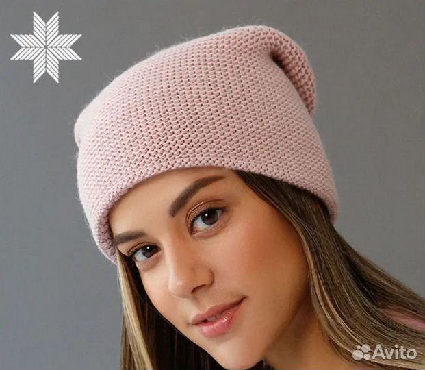 Шапка и снуд siberica розовая пудра